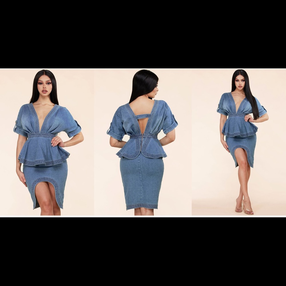 Denim Peplum dress